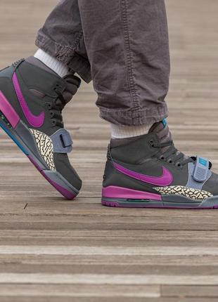 Чоловічі кросівки air jordan legacy black\purple6 фото