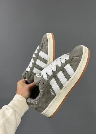 Adidas campus 00s gray хутро5 фото