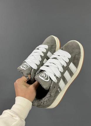 Adidas campus 00s gray хутро6 фото