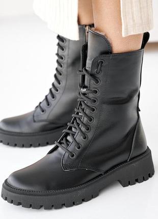 Жіночі черевики шкіряні зимові чорні comfort 51 л, розмір: 36, 37, 38, 40, 41