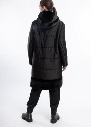 Alberto bini куртка удлинённая чёрная зимняя куртка пуховик стеганое пальто зима3 фото