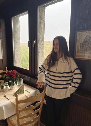 Светр у полоску трендовий теплий