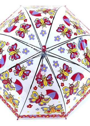 Детский зонт трость малиновый арт.207а-1 fiaba (китай)5 фото