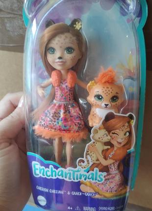 Лялька enchantimals cherish cheetah doll череш гепард і квік квік