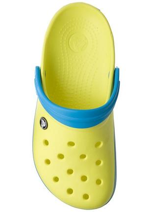 Крокс крокбэнд клог детские желто-зеленые crocs crocband clog kids tennis green ball/ocean8 фото