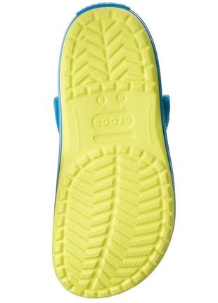 Крокс крокбэнд клог детские желто-зеленые crocs crocband clog kids tennis green ball/ocean9 фото