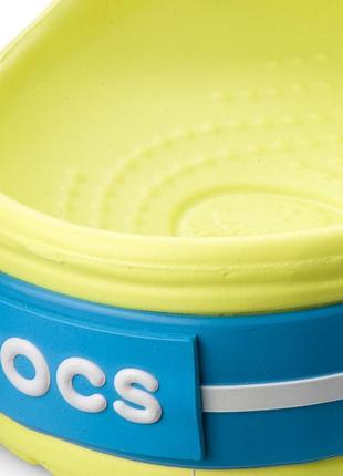 Крокс крокбэнд клог детские желто-зеленые crocs crocband clog kids tennis green ball/ocean10 фото