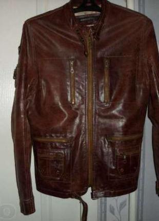 Натуральна італійська шкіряна куртка polo garag
