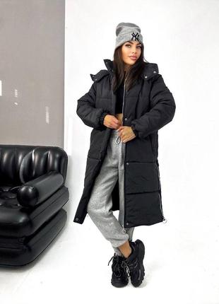 Жіноча тепла зимова куртка пальто,пуховик,женская зимняя длинная тёплая куртка,пуховик,куртка на зиму,осіння куртка1 фото