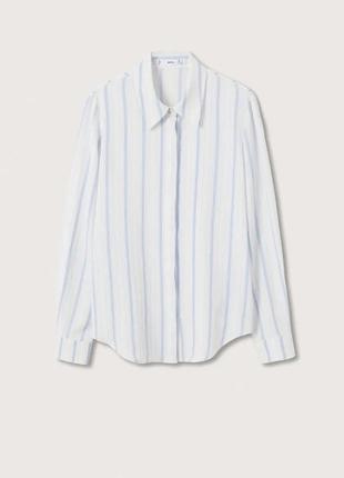 Белая рубашка в голубую полоску от mango размер xs, s, m. идет размер в размер😉