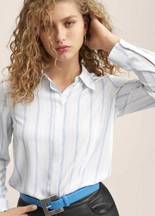 Белая рубашка в голубую полоску от mango размер xs, s, m. идет размер в размер😉6 фото