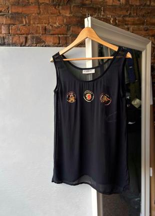 Iceberg vintage made in italy women's black premium tank top женская, винтажная, люксовая майка