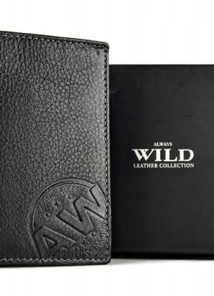 Кошелек мужской кожаный always wild n4-wcn-rfid-7917 черный