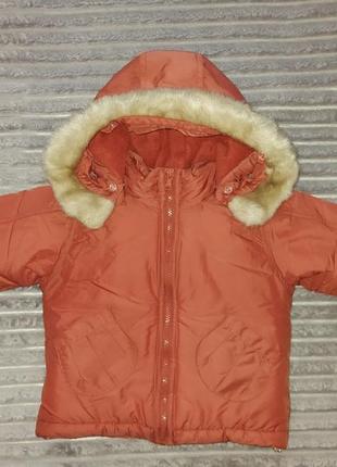 Зимний комбинезон р80-92 польша куртка зимняя и полукомбинезон комплект курточка штаны зимние костюм утепленный детский для девочки2 фото