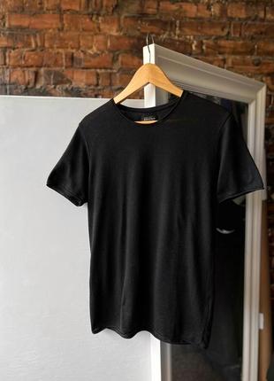 Zara man basic black t-shirt базовая, однотонная, черная футболка