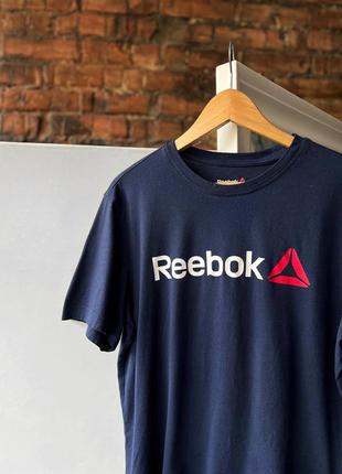 Reebok men’s center logo blue t-shirt футболка2 фото