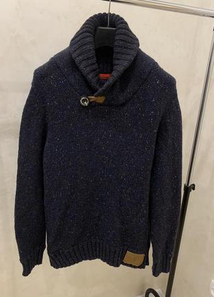 Вязаний светр джемпер superdry синій фіолетовий чоловічий