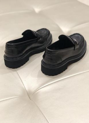 Женские стильные лоферы из натуральной кожи черные туфли am3289a-19-05 anemone 3068 37, черный2 фото