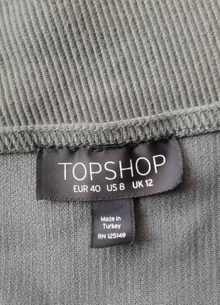 Хлопковый топ , топ-бандо ,кроп-топ в рубчик цвета хаки topshop турция8 фото