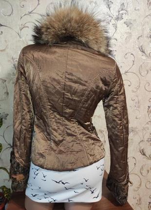 Куртка с натуральным мехом, курточка женская, женская.7 фото