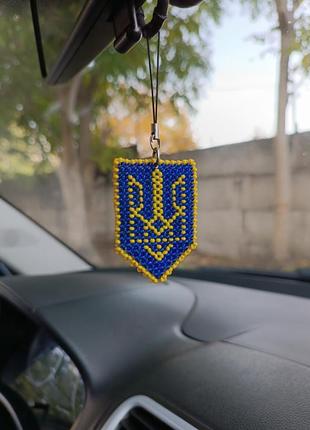 Герб украины (тризубец) из бисера handmade