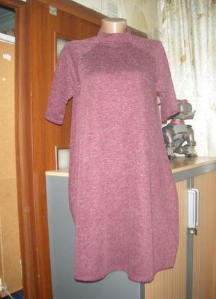 Стильное платье а-силуэт, размер 46 - 12 - м