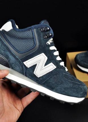 👟new balance 574 high blue &amp; white winter👟