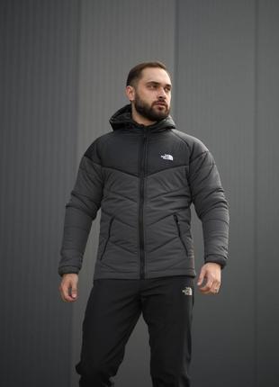 Куртка the north face серая мужская демисезонная весенняя / осенняя