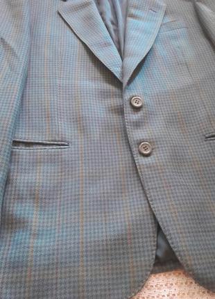 Шерсть стильный пиджак в гусиную лапку италия5 фото
