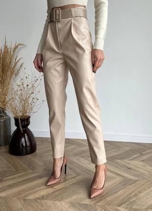 Кожаные брюки на флисе ❤️