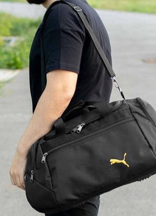 Мужская спортивная сумка puma yellow log дорожная черная для путешествий и тренировок на 36л молодеж2 фото