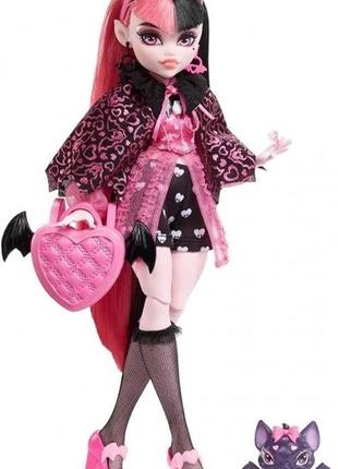 Лялька монстер хай дракулаура з улюбленцем monster high school is back draculaura doll with pet 2022 mattel