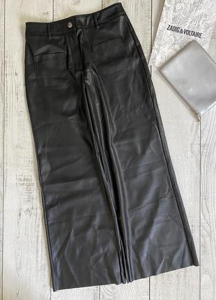 Широкие брюки из эко кожи promod ppp m1 фото