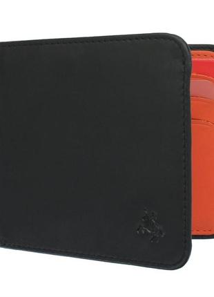 Кошелек мужской кожаный visconti vsl35 trim c rfid black-orange