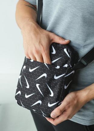 Барсетка nike чорна сумка на плечо / мессенджер найк
