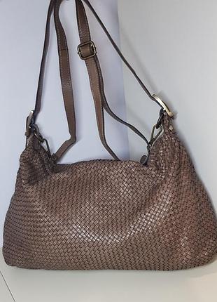 Сумка vera pelle итали натуральная плетеная кожа