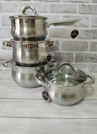 Набор кастрюль из 4 предметов яблочной формы из нержавеющей стали