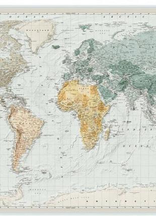 World. politikal map 1:34 500 000 (світ. політична карта. англ. мова), папір/планки