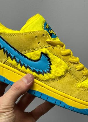 Кроссовки nike sb dunk low x grateful dead bears opti yellow3 фото