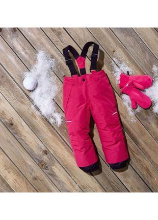 Лыжные термо штаны полукомбинезон lupilu для девочки (86-92)3 фото