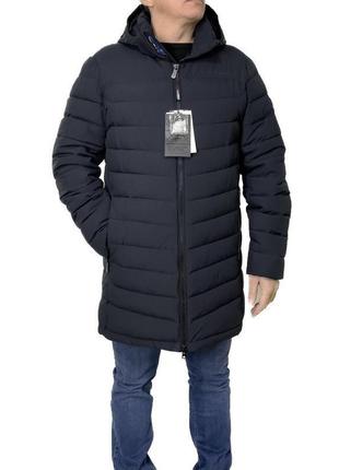Чоловіча тепла європейська подовжена куртка пальто з капюшоном