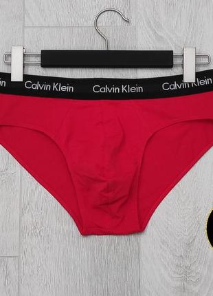 Трусы мужские слипы (плавки) calvin klein красные. полномерная модель.