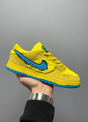 Кроссовки nike sb dunk low x grateful dead bears opti yellow