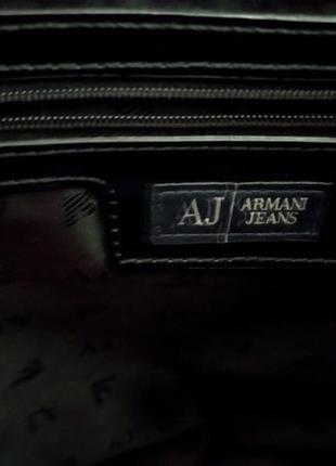 Жіноча чорна лакова сумка шопер armani jeans ⬛7 фото