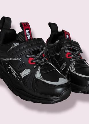 Детские деми кроссовки черные на платформе для девочки мальчика весна, осень маломер