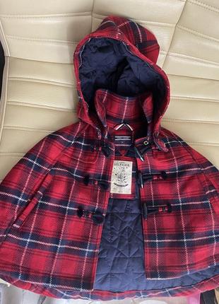 Детское пальто Tommy hilfiger, манто, с капюшоном, на 86-92