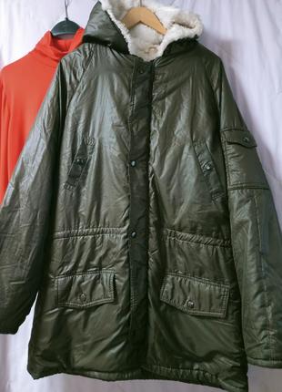 Тепла куртка-парка, "аляска", на штучному хутрі,вінтажна,m-l.3 фото