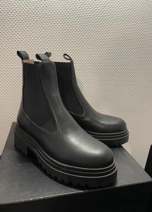 Ботинки челси ava черные кожаные kachorovska 36 размер