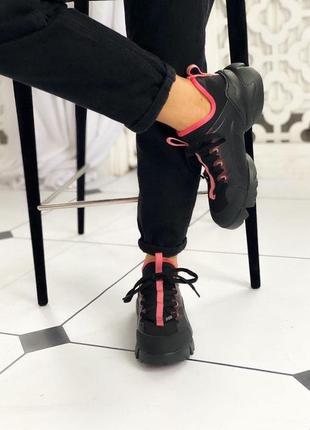 Кроссовки женские dior d-connect sneaker black pink диор конект8 фото