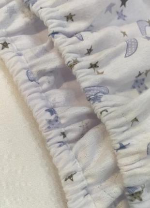 Теплые простыни на резинке в кроватку 60*120, фланель хлопковая (арт.5677)